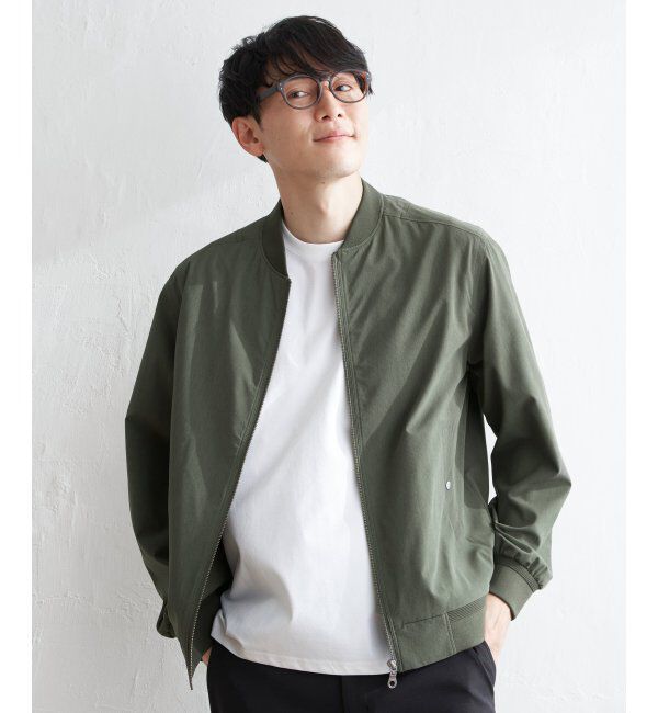 ikka「【撥水】Teflonストレッチブルゾン」|ブルゾン・スタジャン|オリーブ