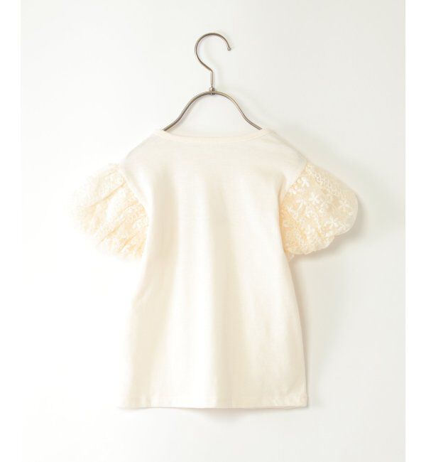 ikka kids「フラワーチュール袖ロゴTシャツ（120~160cm）」|Tシャツ・カットソー|