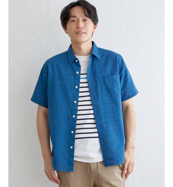 ikka「パナマレギュラーカラーシャツ」|シャツ・ブラウス|ブルー