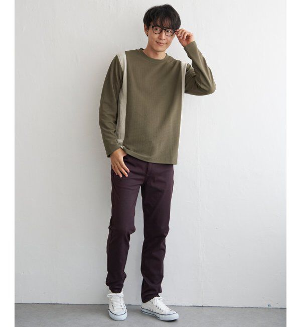 ikka「フクレジャカード切り替えロンTシャツ」|Tシャツ・カットソー|