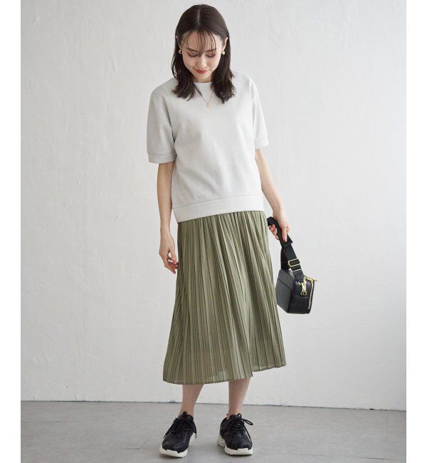 ikka「ラメパフプルオーバープリーツスカートセット」|ワンピース|オフホワイト