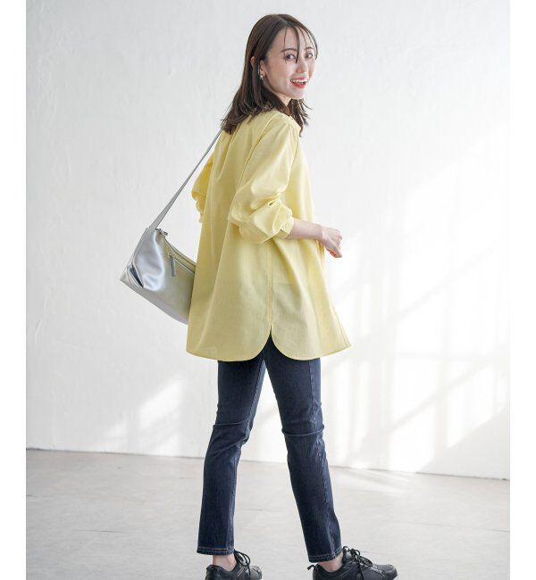 ikka「フレンチリネンMIX裾刺繍シャツ」|シャツ・ブラウス|