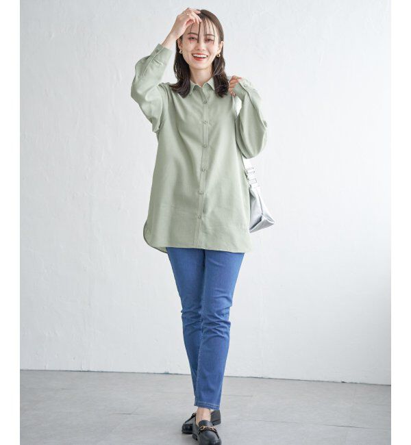 ikka「フレンチリネンMIX裾刺繍シャツ」|シャツ・ブラウス|