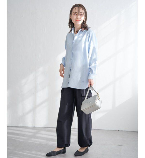 ikka「フレンチリネンMIX裾刺繍シャツ」|シャツ・ブラウス|