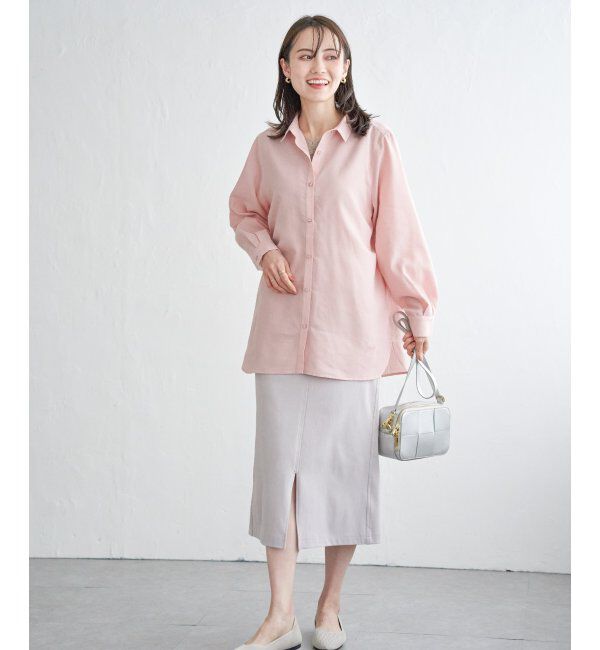 ikka「フレンチリネンMIX裾刺繍シャツ」|シャツ・ブラウス|