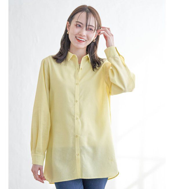 ikka「フレンチリネンMIX裾刺繍シャツ」|シャツ・ブラウス|