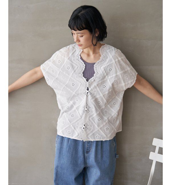 Lbc with Life「フリンジスカラップレースカーデＢＬ」|シャツ・ブラウス|