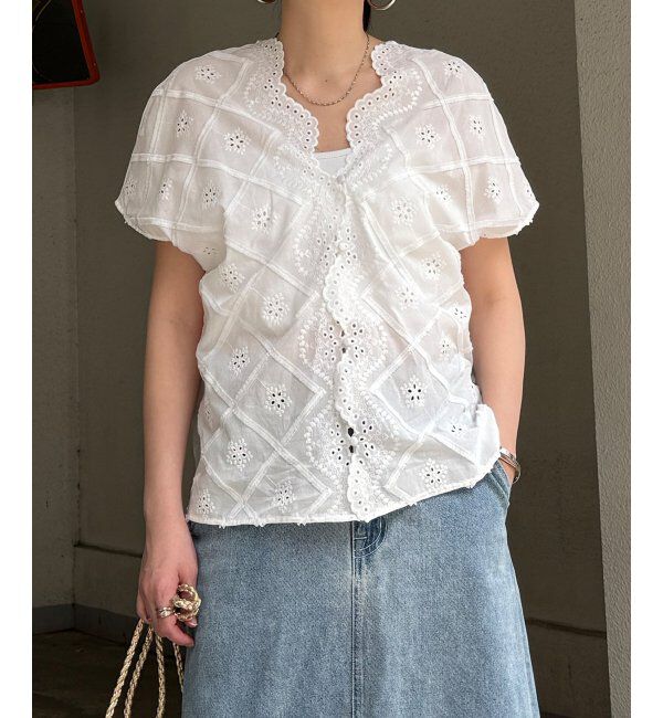 Lbc with Life「フリンジスカラップレースカーデＢＬ」|シャツ・ブラウス|