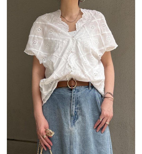 Lbc with Life「フリンジスカラップレースカーデＢＬ」|シャツ・ブラウス|