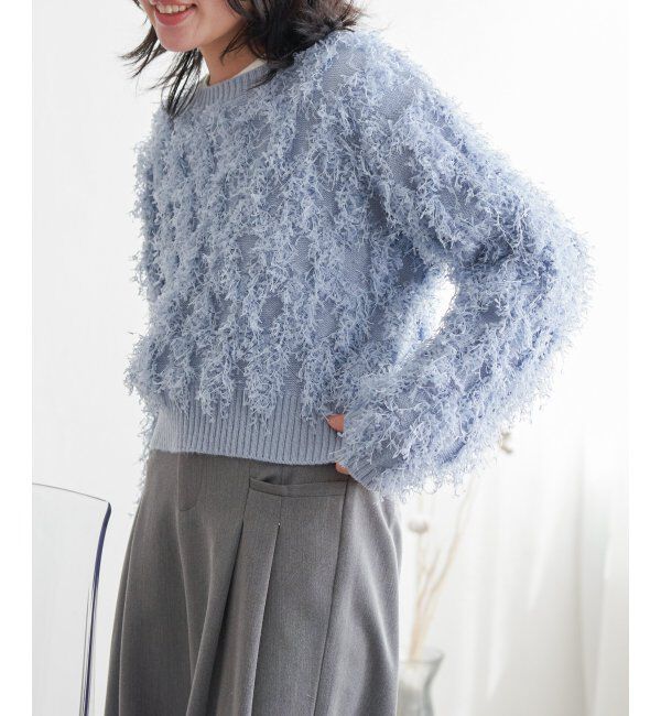 VENCE share style「リボンヤーンショート丈ニット」|ニット・セーター|