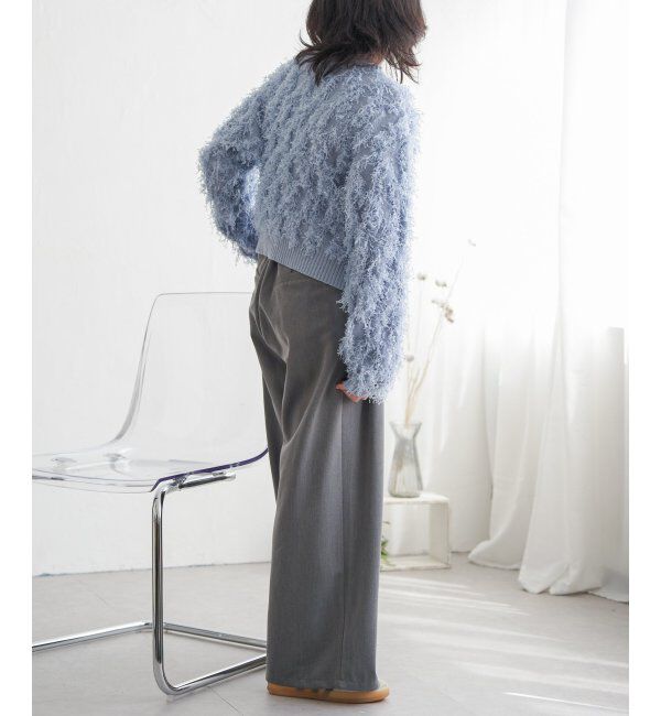 VENCE share style「リボンヤーンショート丈ニット」|ニット・セーター|