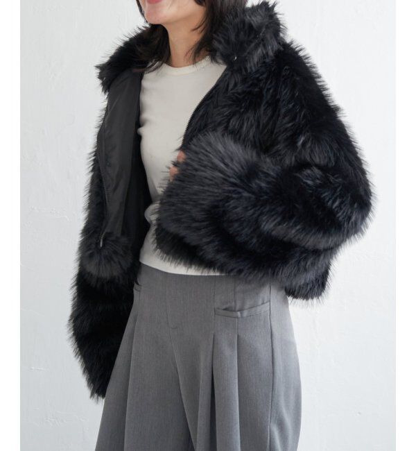 VENCE share style「フェイクファーショート丈ブルゾン」|ブルゾン・スタジャン|