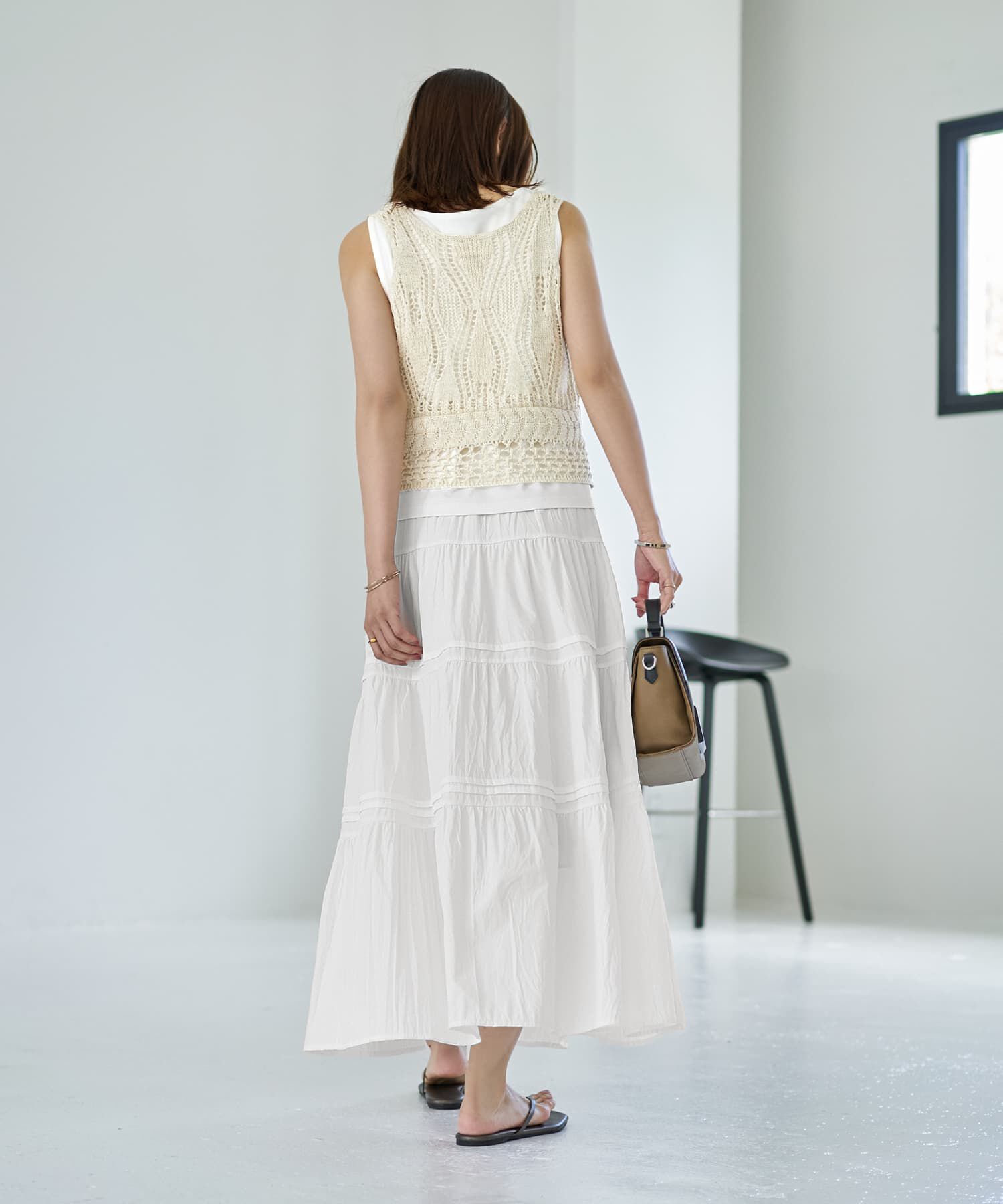 STYLE DELI「コットン質感のタックティアードロングスカート」|スカート|