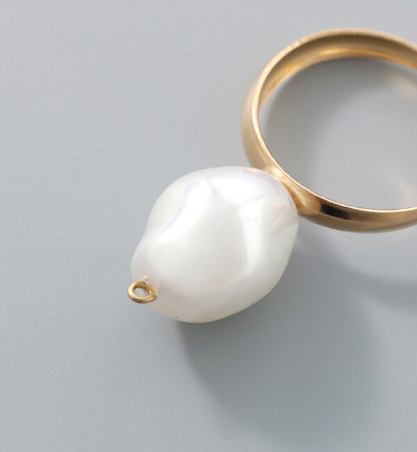  「ニュアンスパール ゴールドフープピアス」|ピアス|