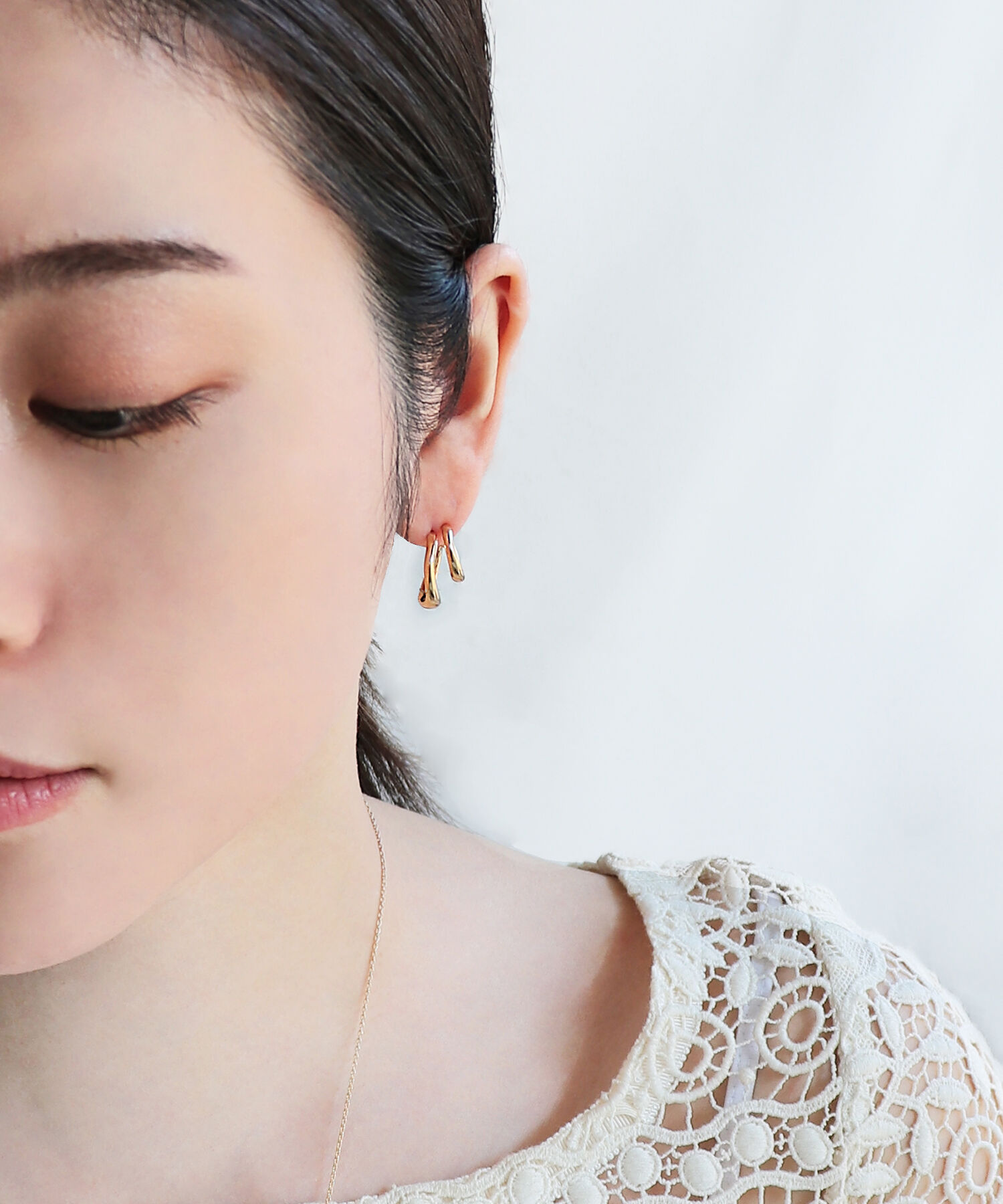  「silver925 メルティング ダブルピアス (ニッケルフリー)」|ピアス|