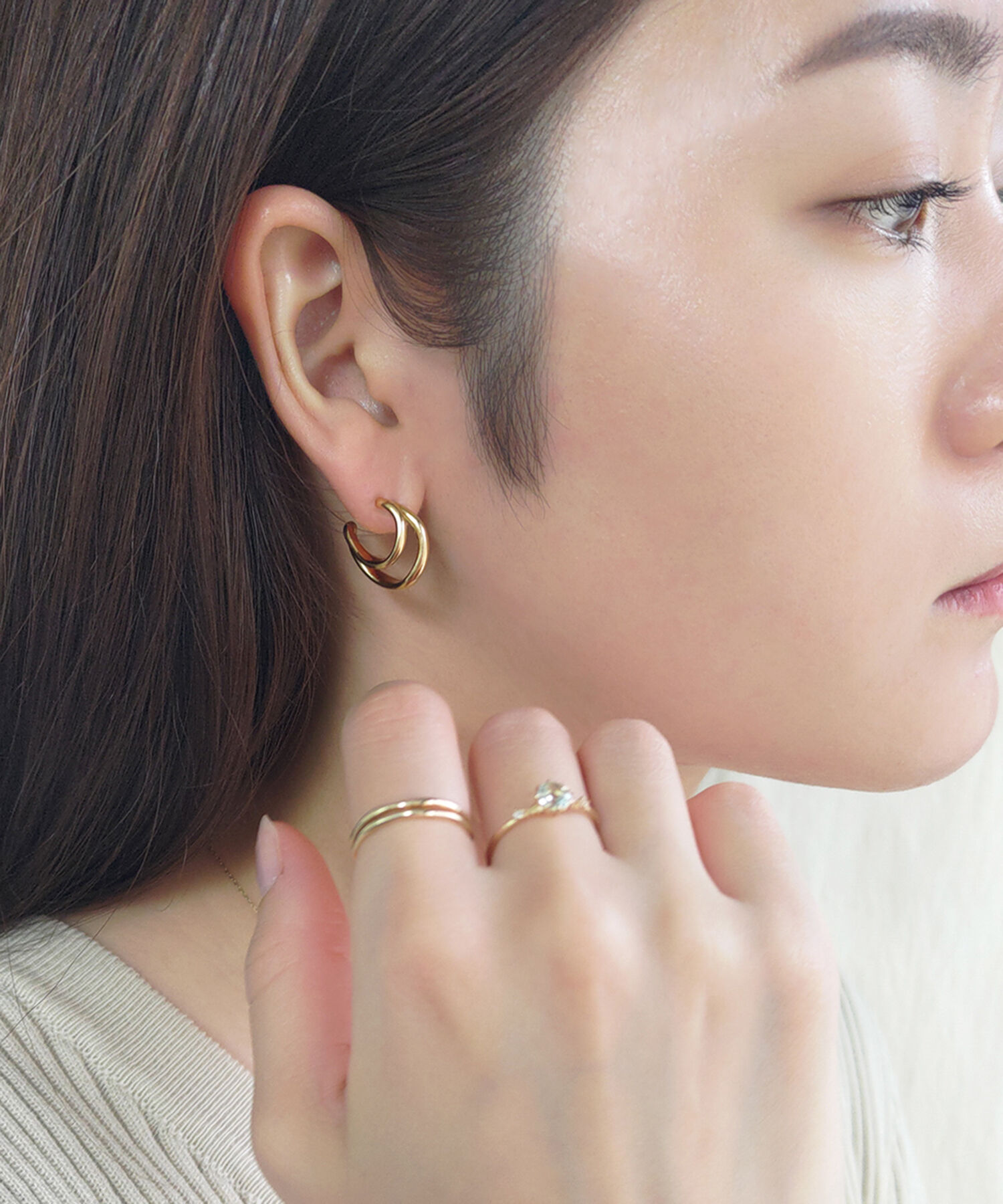  「silver925 メルティング ダブルピアス (ニッケルフリー)」|ピアス|