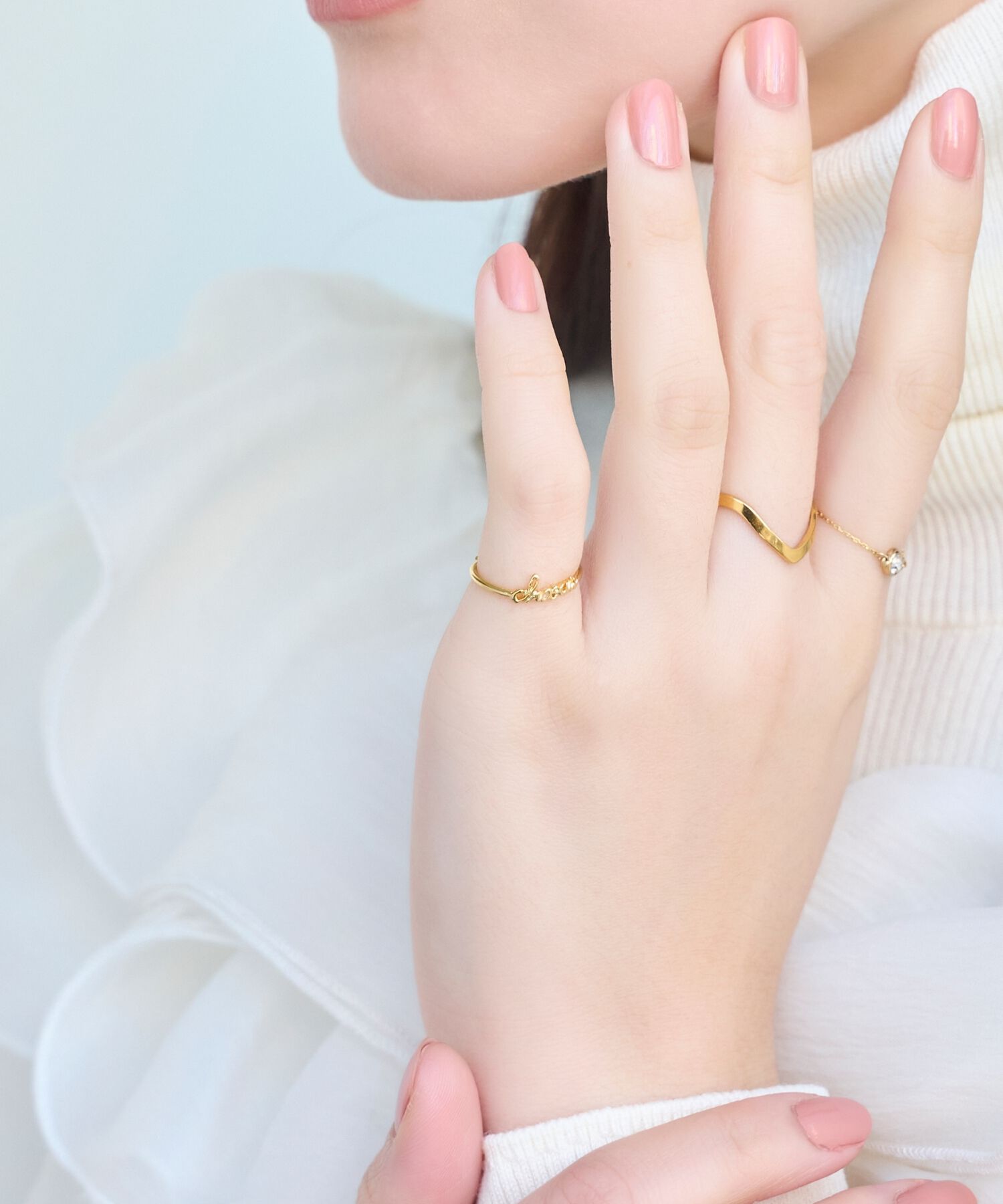 Phoebe「ラッキーレターピンキーリング(チャーム)」|リング|