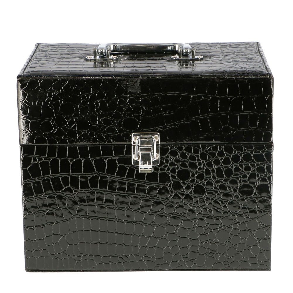 BACKYARD FAMILY「メイクボックス 鏡付き 通販 大容量 持ち運び コスメボックス ミラー付き 化粧品 収納ボックス」|コスメ雑貨|ブラック1