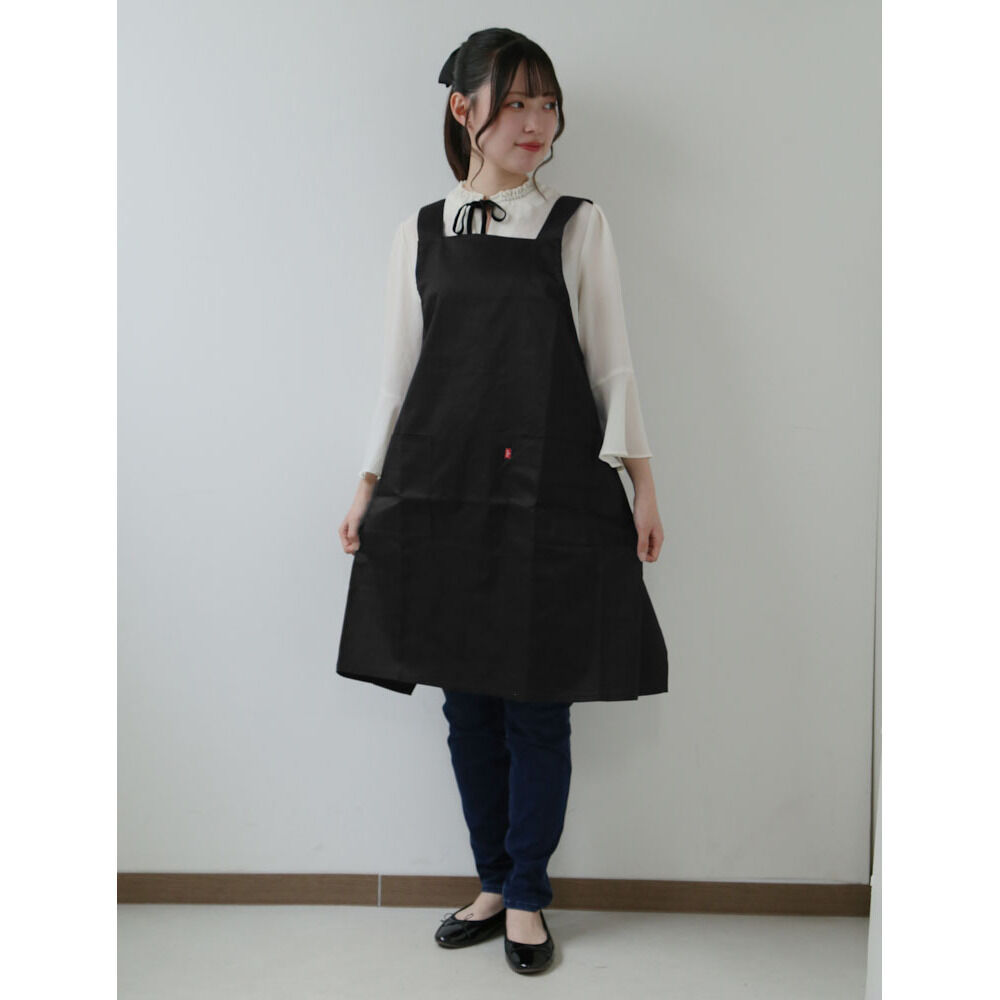 BACKYARD FAMILY「エプロン おしゃれ 通販 EDWIN エドウィン 前掛け 保育士 H型 ワークエプロン」|その他|ブラック1