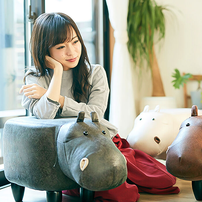 BACKYARD FAMILY「アニマル スツール 楽天 かばモチーフ ポール オットマン En Fance EF-ST02」|その他|