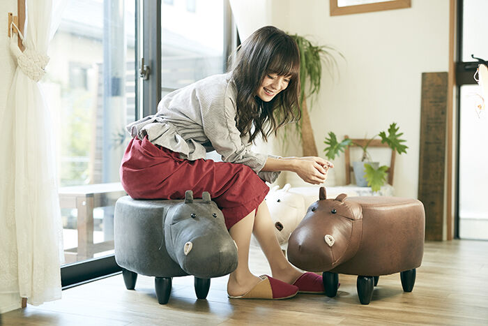 BACKYARD FAMILY「アニマル スツール 楽天 かばモチーフ ポール オットマン En Fance EF-ST02」|その他|