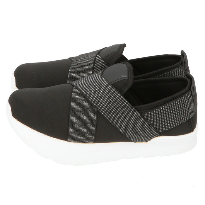 BACKYARD FAMILY「ウォーキングシューズ レディース 4e 通販 スニーカー 黒 履きやすい おしゃれ 紐なし 幅広」|スリッポン|