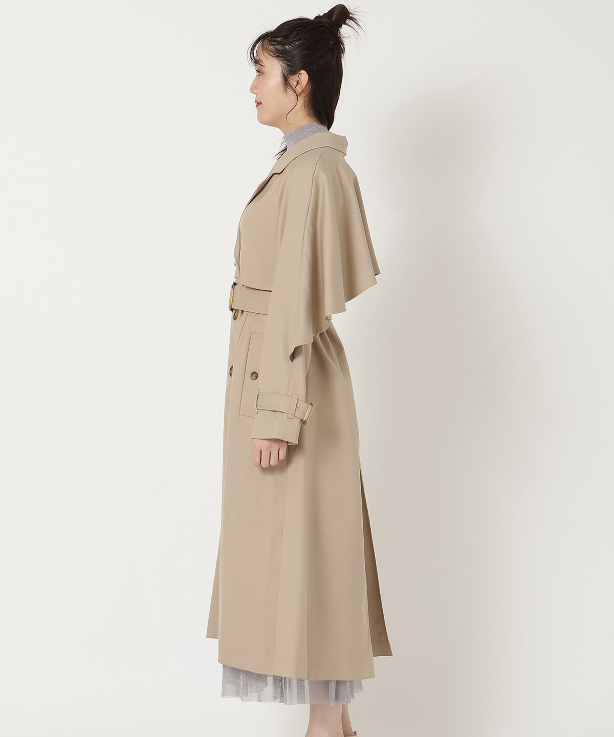 REDYAZEL「バックフリルケープトレンチコート」|トレンチコート|