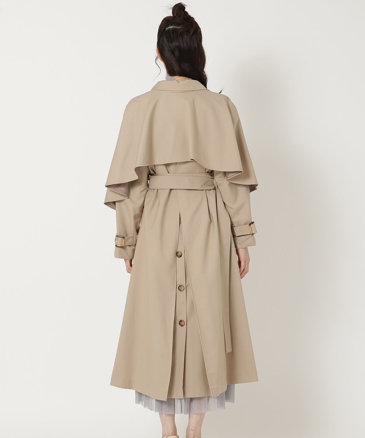 REDYAZEL「バックフリルケープトレンチコート」|トレンチコート|