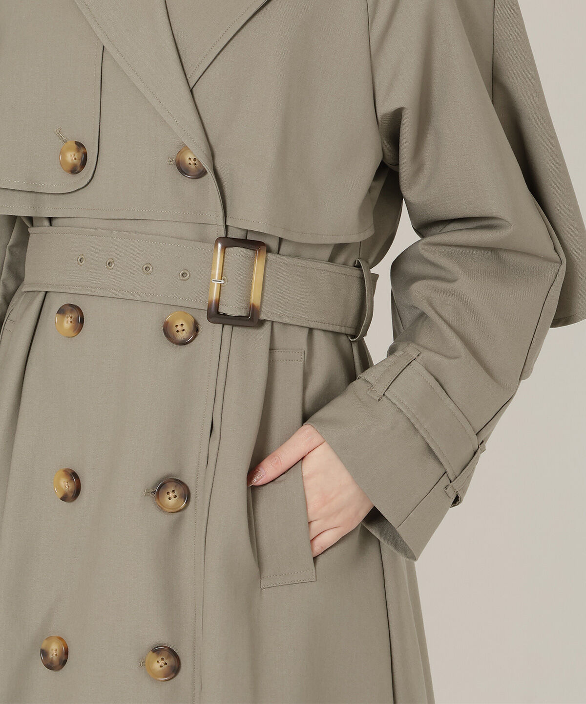 REDYAZEL「バックフリルケープトレンチコート」|トレンチコート|