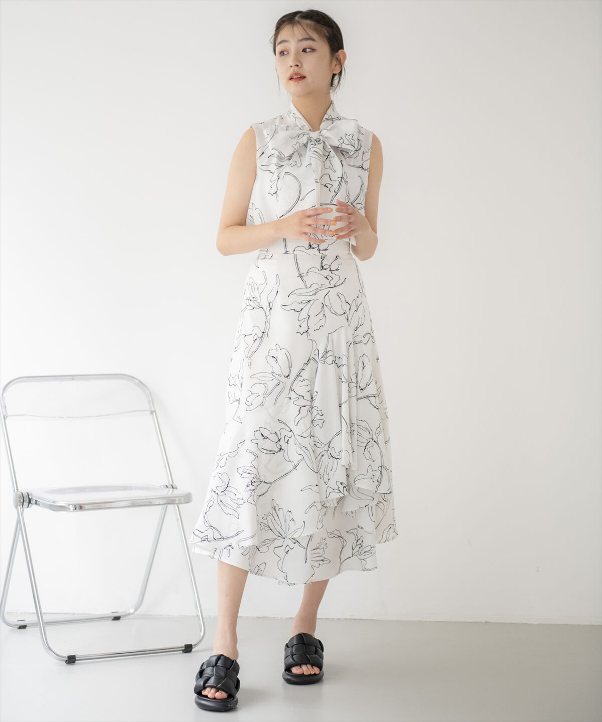 REDYAZEL「オリジナルフラワーボウタイセットアップ」|ワンピース|