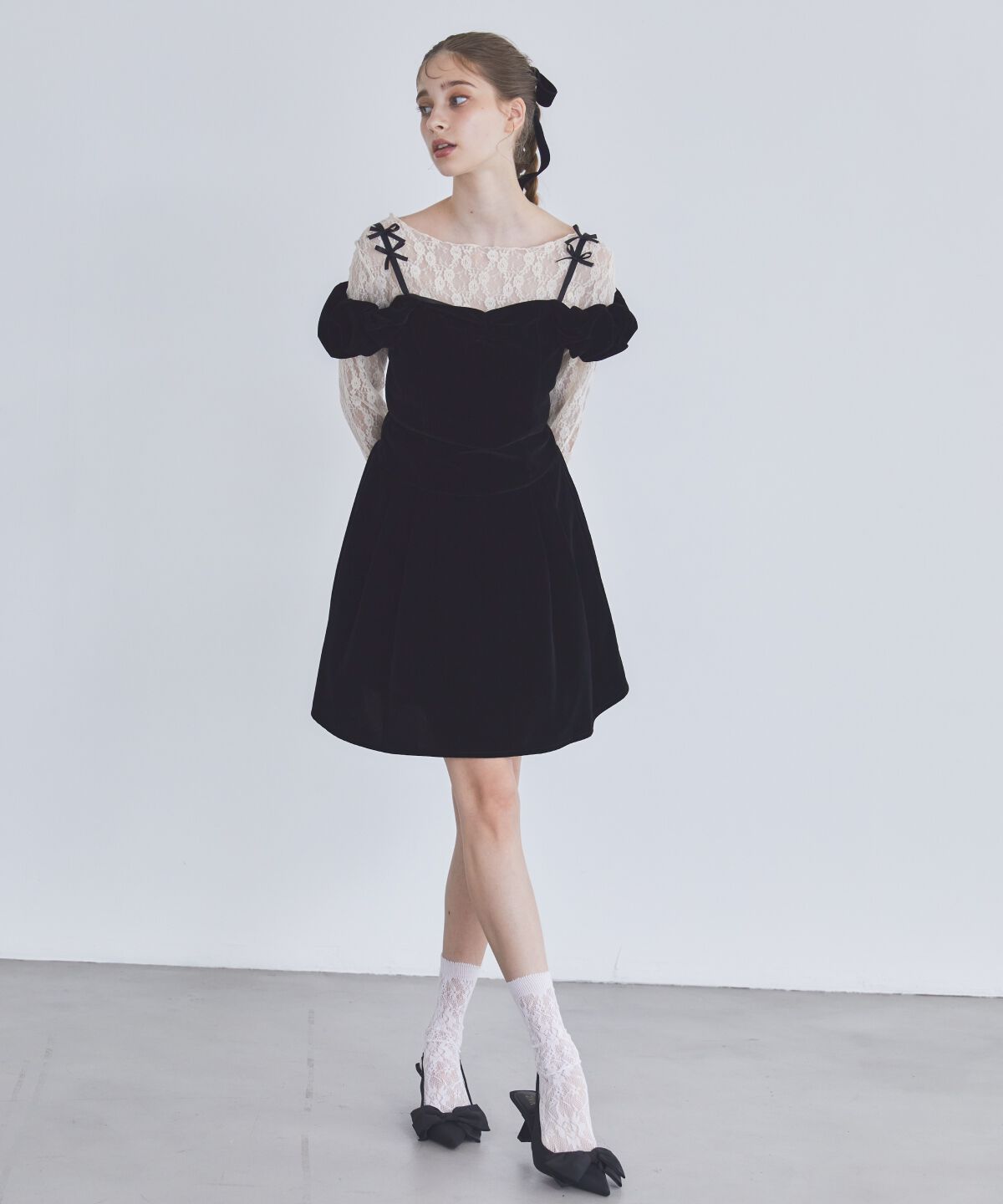 REDYAZEL「2wayショルダーフレアミニワンピース」|ワンピース|ブラック