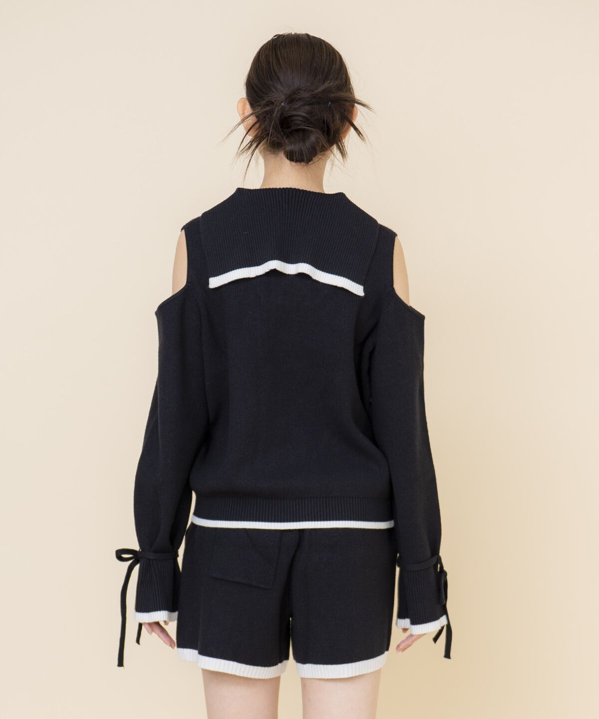 REDYAZEL「セーラーカラートップス&ショートパンツニットセットアップ」|ワンピース|
