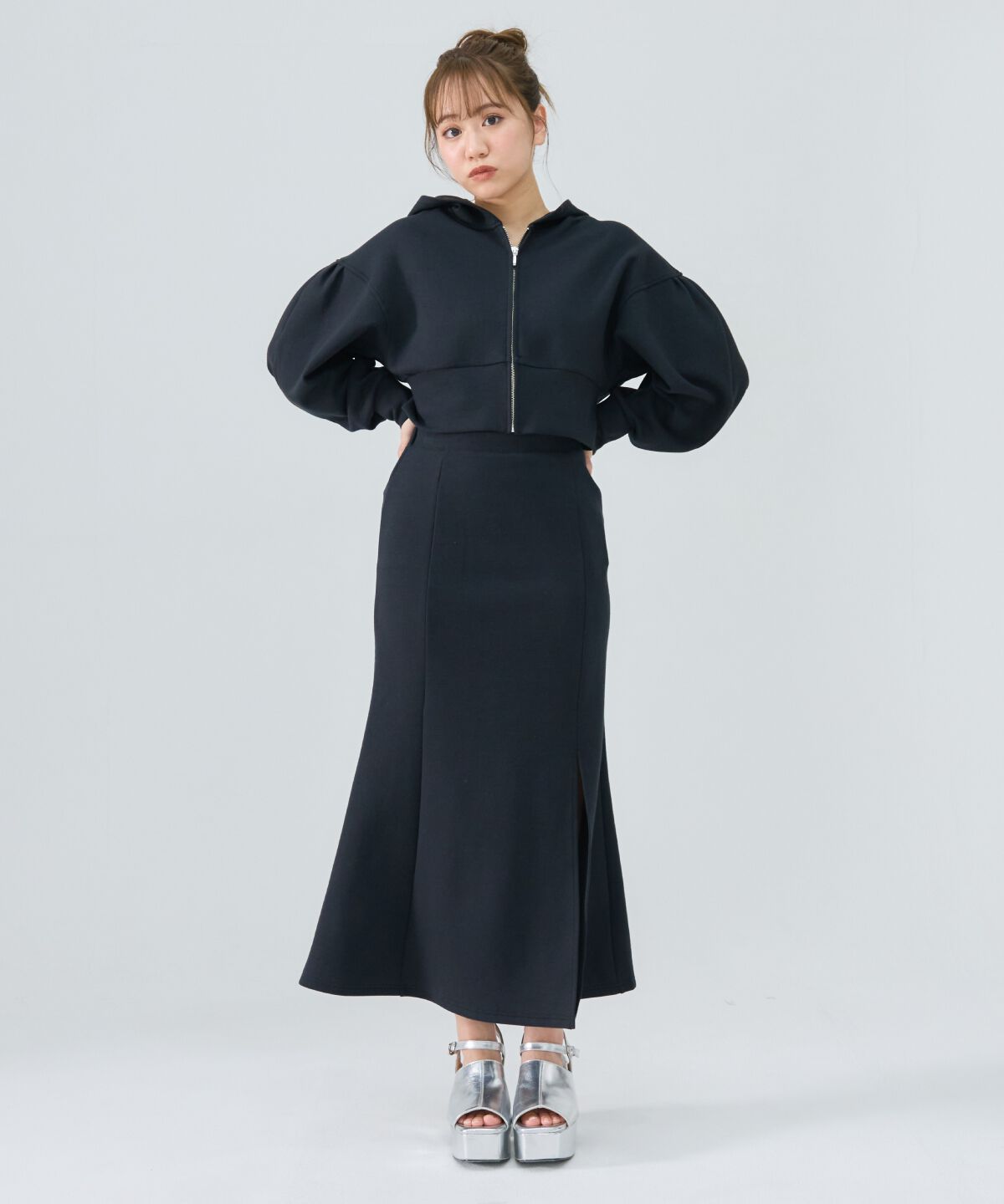 REDYAZEL「ダンボールマーメイドロングスカート」|フレア|