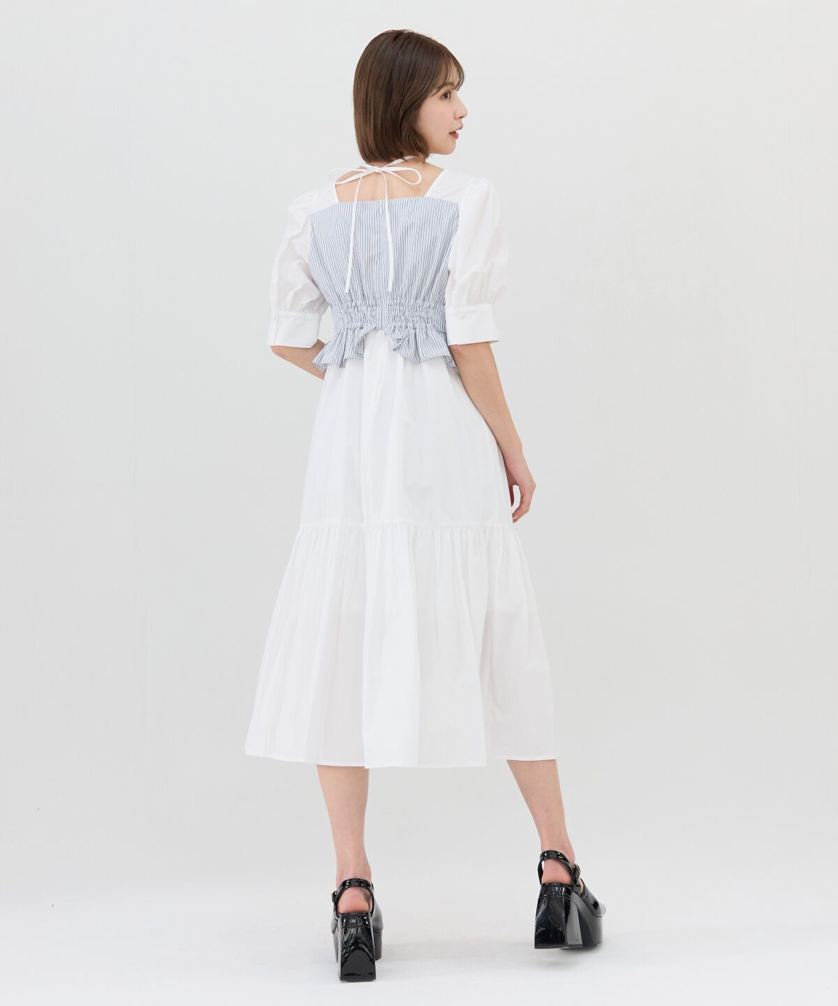 REDYAZEL「ストライプビスチェドッキングワンピース」|ワンピース|