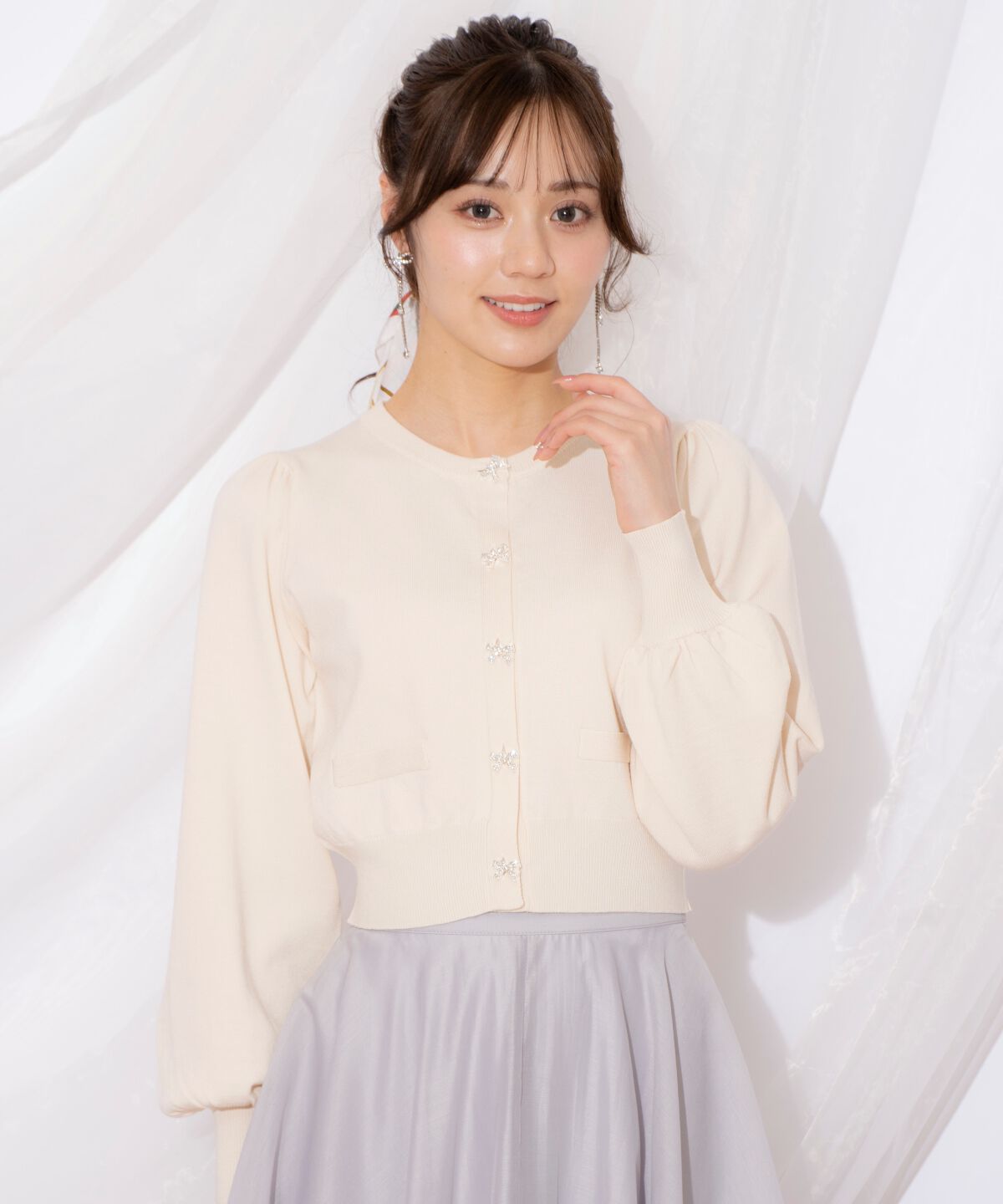 WILLSELECTION「ビジューリボンカーディガン」|カーディガン|ﾗｲﾄﾍﾞｰｼﾞｭ