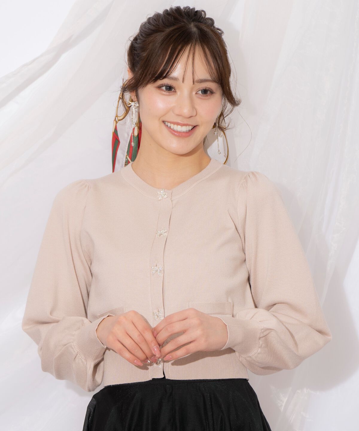 WILLSELECTION「ビジューリボンカーディガン」|カーディガン|