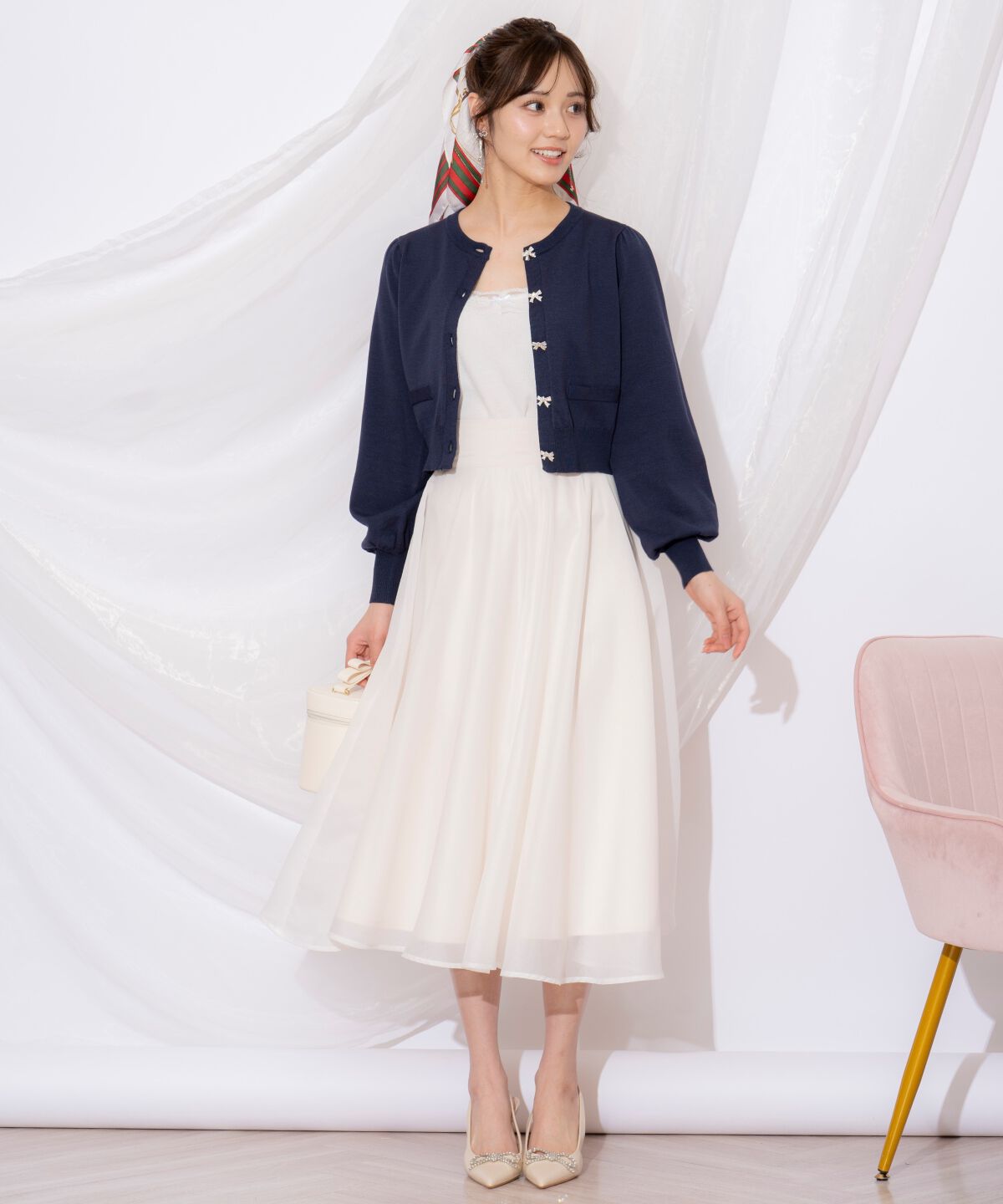 WILLSELECTION「ビジューリボンカーディガン」|カーディガン|