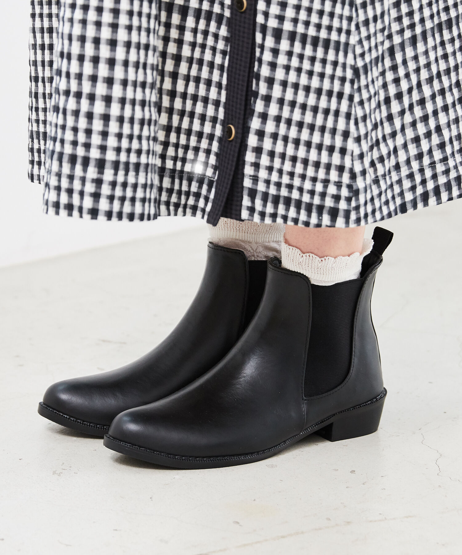 ORiental TRaffic「 ●晴雨兼用●【防水】レイン ショートブーツ /R-0009 厚手クッション入り」|ショートブーツ|