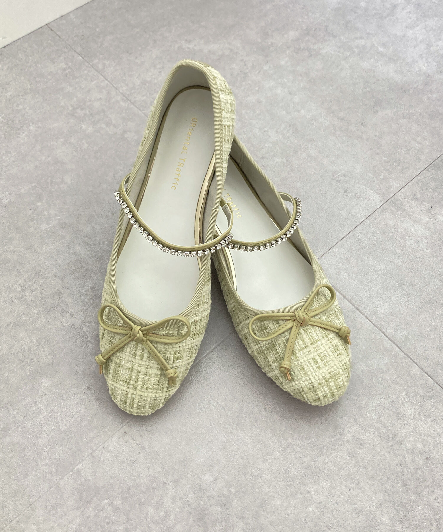 ORiental TRaffic「●2025春夏新作●ツイードバレエストラップパンプス/51106」|パンプス|