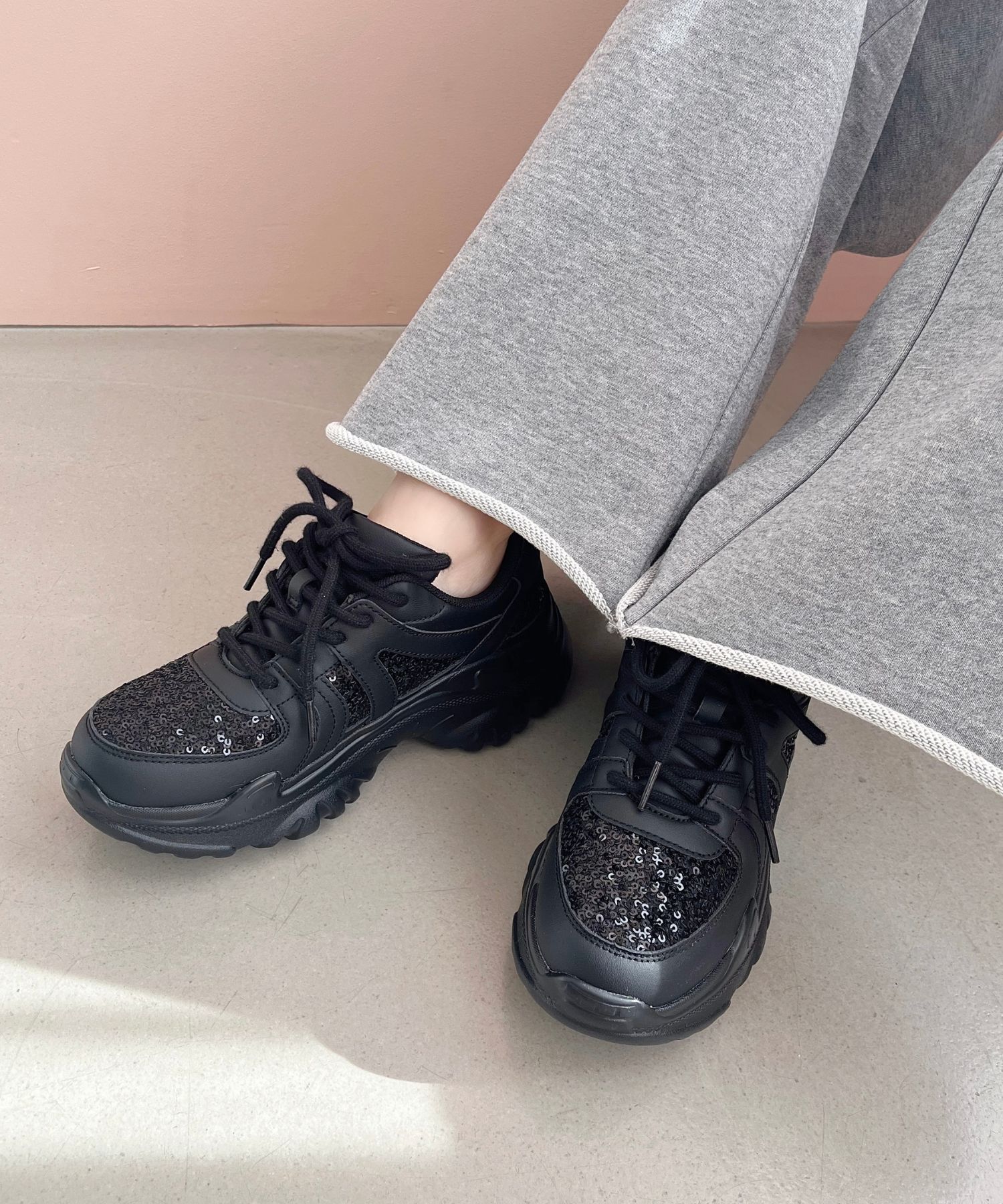 ORiental TRaffic「スパンコール 厚底 スニーカー /OT3752 クッション」|スニーカー|