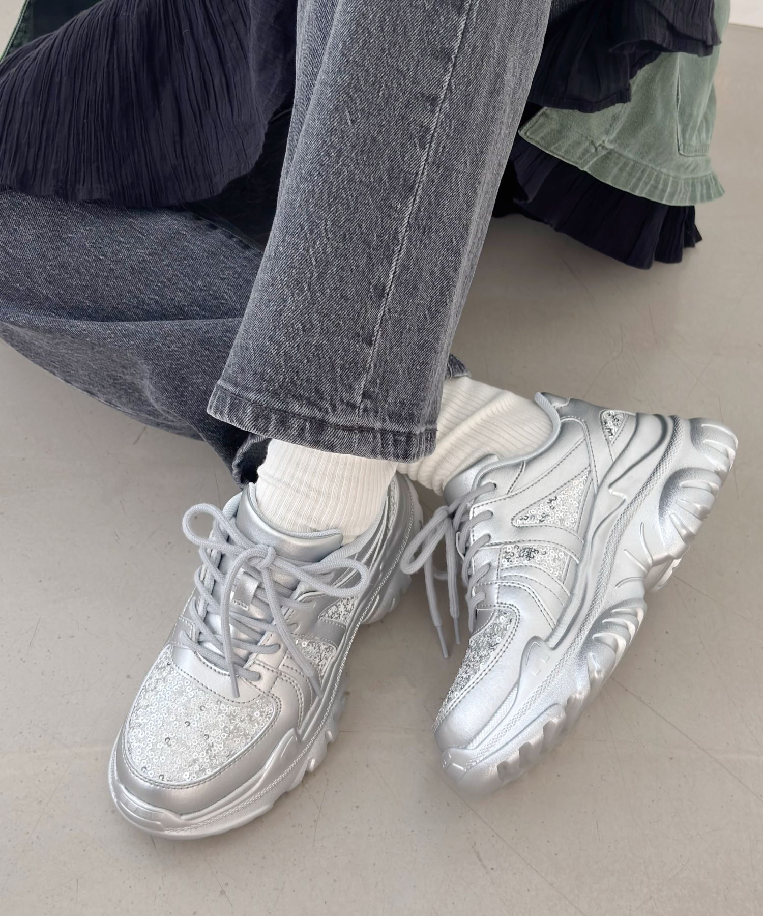 ORiental TRaffic「スパンコール 厚底 スニーカー /OT3752 クッション」|スニーカー|