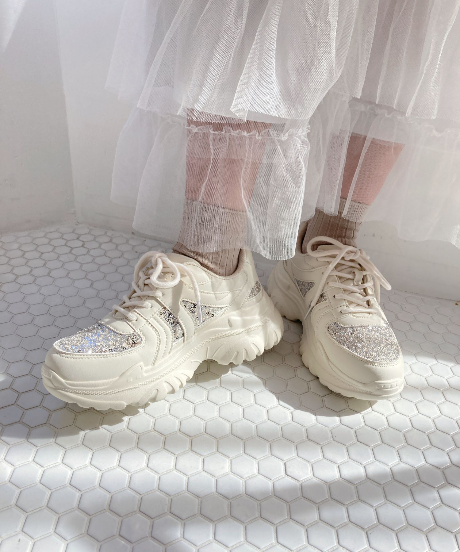 ORiental TRaffic「スパンコール 厚底 スニーカー /OT3752 クッション」|スニーカー|