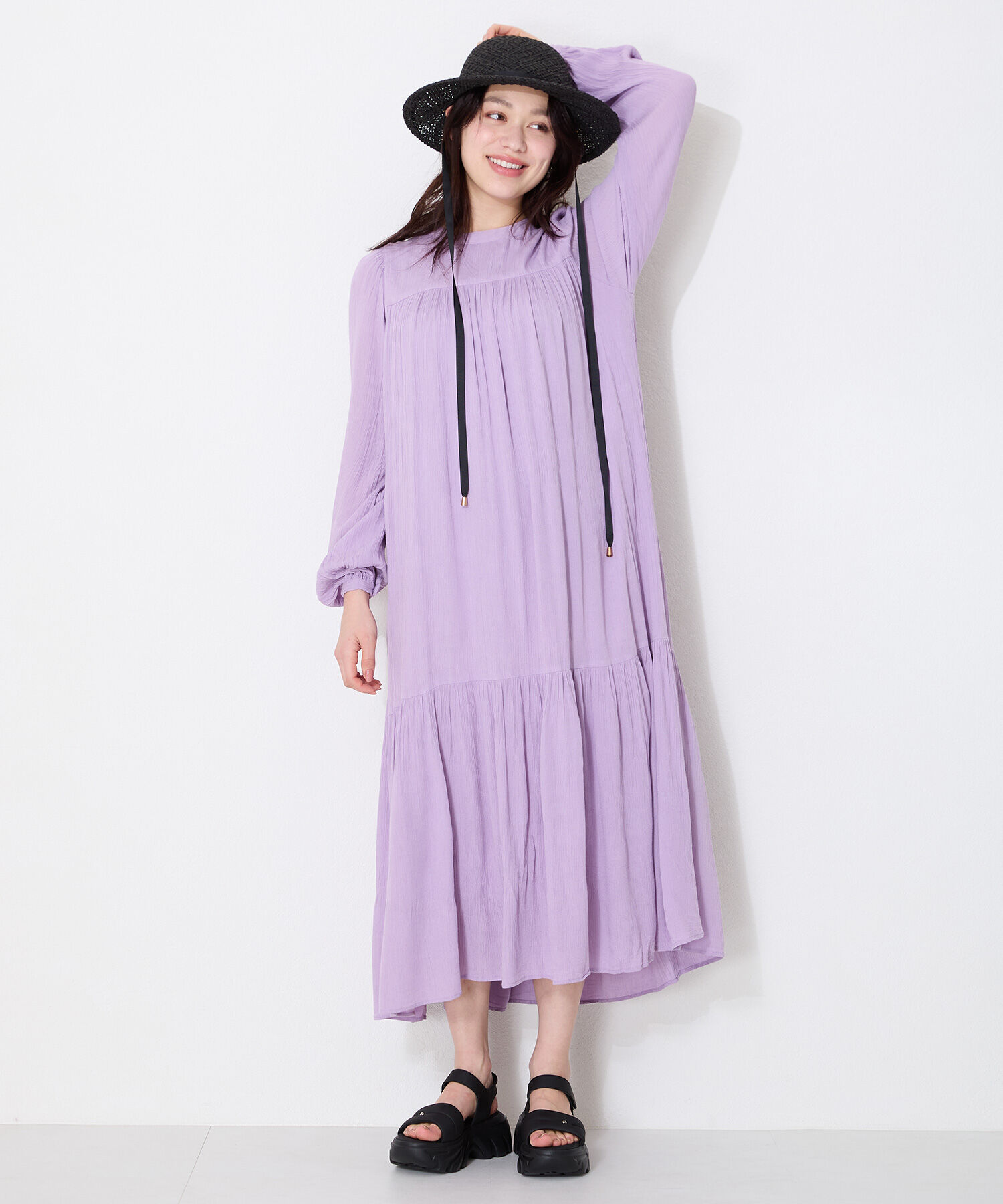 ORiental TRaffic「●2025春夏新作●カットデザインパデット厚底サンダル/51206 サンダル 厚底 トレンド 人気 軽い」|サンダル|