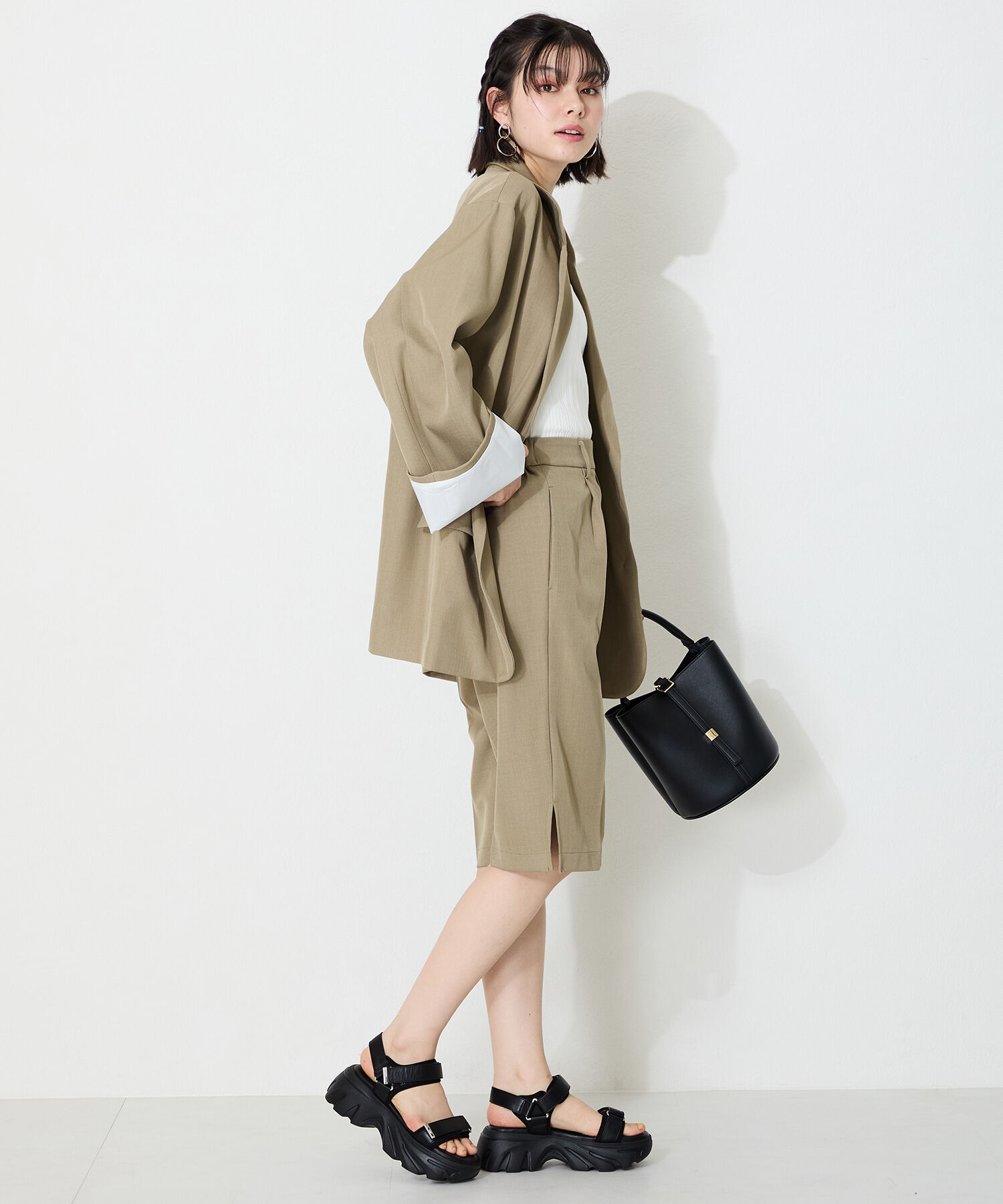 ORiental TRaffic「【トレンド】●2025春夏新作●ボリュームソールベルトスポサン/51212 サンダル 厚底 人気 売れてる」|サンダル|