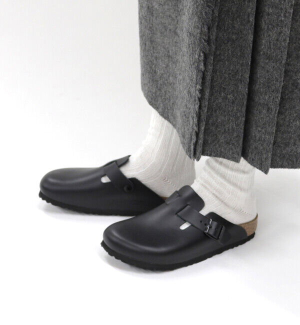 BIRKENSTOCK「【ビルケンシュトック】ボストン/ブラック ナチュラルレザー/クロッグ メンズ レディース」|サンダル|