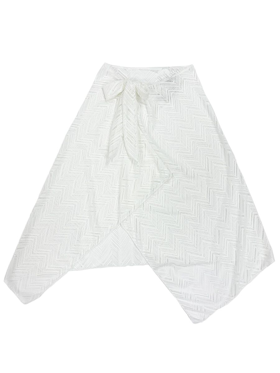 Riberce「【お水OK！リゾートウェア】ヘリンボーン編みレースサロート/パレオ」|その他|ホワイト