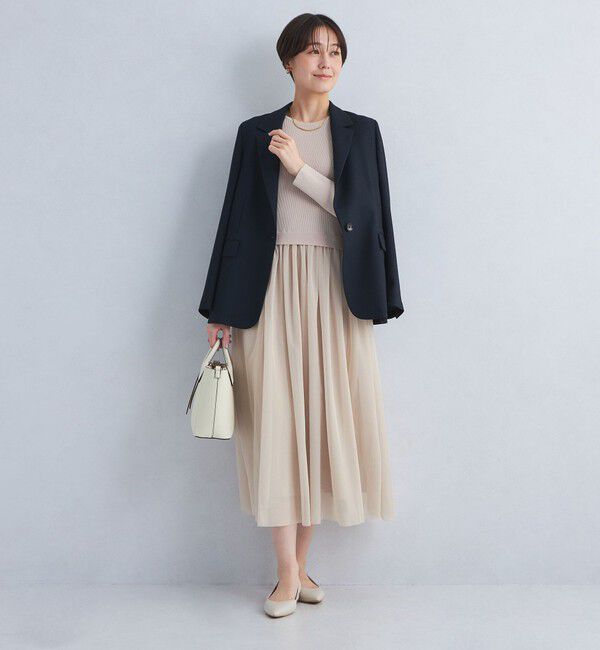 UNITED ARROWS green label relaxing「チュール ドッキング ワンピース -ウォッシャブル-」|ワンピース|BEIGE