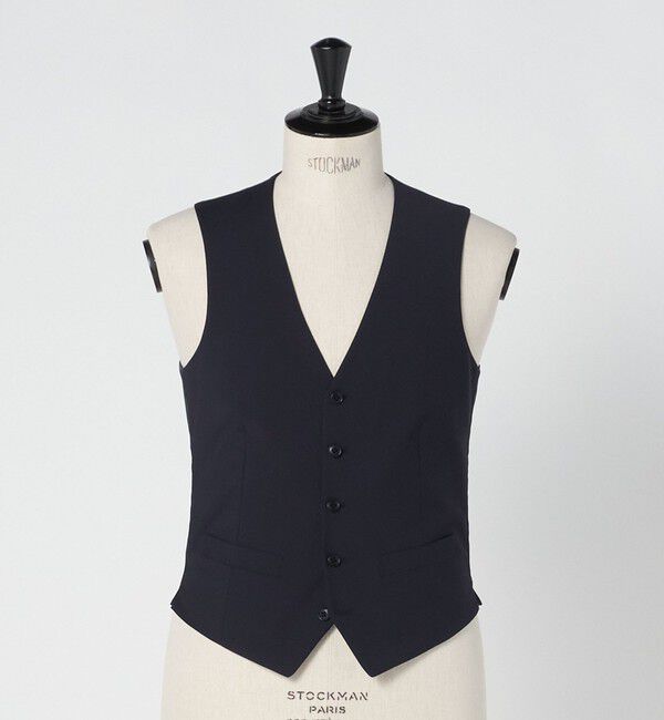 UNITED ARROWS green label relaxing「A+ TWPU トロピカル無地 スリム 5B セットアップ ベスト -ウォッシャブル-」|スーツ|NAVY