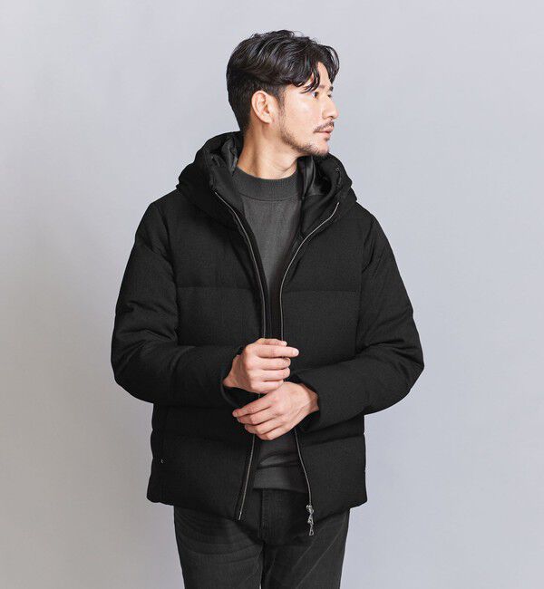 BEAUTY&YOUTH UNITED ARROWS「【WEB限定 WARDROBE SMART】LANATEC フード ダウンジャケット」|ダウン|BLACK