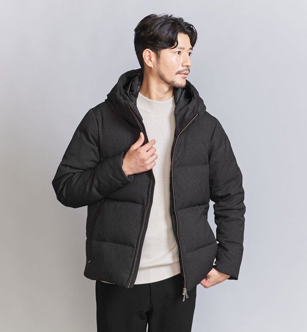 BEAUTY&YOUTH UNITED ARROWS「【WEB限定 WARDROBE SMART】LANATEC フード ダウンジャケット」|ダウン|DK.GRAY